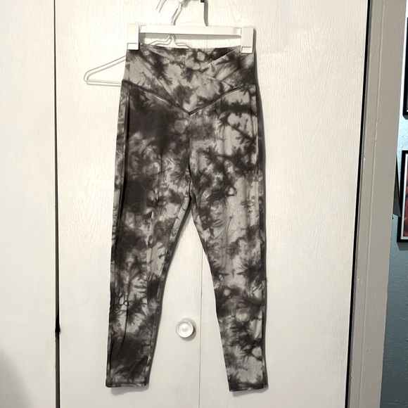 Gray tie-dye high-waist leggings - Picture 1 of 1